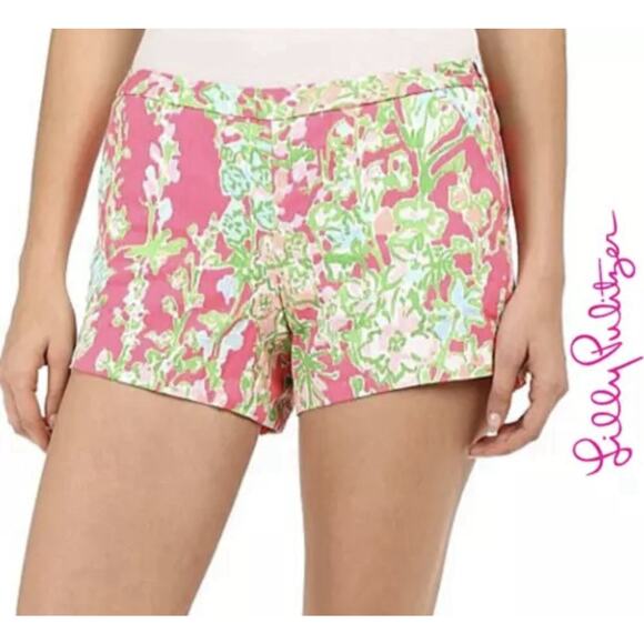 Lilly Pulitzer Sz 4 S Adie Shorts Flamingo Pink Southern Charm Preppy Summer - Picture 1 of 9